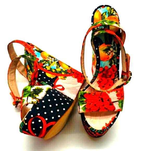 Dolce & Gabbana size 40 1/2 color multi 100% Authentic 10 inches long - Picture 8 of 15